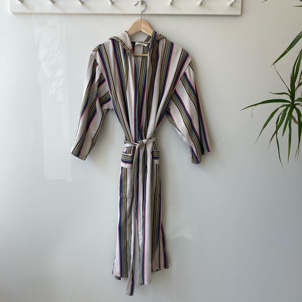 Oddbird Co. Linen and Cotten Stripe Robe - Size S /M